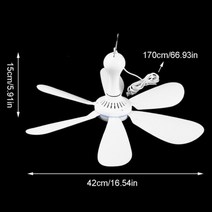 포차천막 가제보 방수천막 포장마차천막조용한 6 엽 USB 전원 천장 캐노피 팬 캠핑 침대 기숙사 텐트용, 01 White