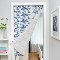 보헤미안 녹색 소나무 가지 프린트 전원 천공예 화장실 문발 커튼