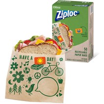 레몬케이크포장지 휘낭시에포장지 호두과자포장지 Ziploc 종이 샌드위치 백 재활용 및 밀봉 가능 재미있, 01 50 Count