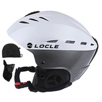 LOCLE 겨울 스포츠 스키 헬멧 CE 인증 소재 ABS EPS 스노우 스키 스노우 보드 스케이트 보드 헬멧 55-61cm, 엘58-61cm, 하얀