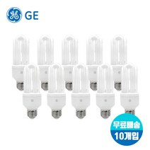 GE 삼파장 전구 15W x 10개입 전구색(노란빛), 삼파장 15W 전구색(노란빛)