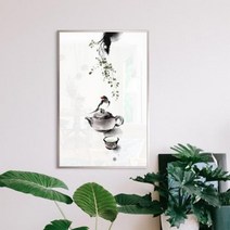 iq113-복을가져다주는제비 수묵화 중형메탈액자 올리브/2타입