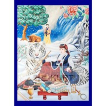 대형보석십자수 재료 큐빅 그림 만들기 선물 무속 탱화 배호여산신 구슬자수 diy, 70x90cm 전체 원형 큐빅