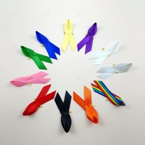리본 뱃지 1P 홍보 핀 캠페인 근조 인식 추모 기억 애도 사회적 집회 브로치 알림 의미 꽈리 예방, I_주황