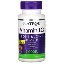 Natrol 비타민D3 딸기향 2 000IU 90정, 5000IU