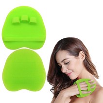 [정품] 2팩 부드러운 실리콘 샤워 브러시 바디 및 페이스 및 짧은 헤어 워시 목욕 각, Green
