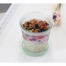 독일 웩 빈티지 내열유리 쨈용기 290ml (화이트 PE뚜껑 포함)