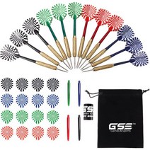 GSE 1824그램 스틸 팁 다트 12개 전문 금속 세트 추가 플라이트가 포함된 다트판, 18 Grams/12-Pack