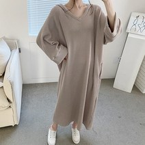 나나쿠스 봄의휴식 후드 원피스 데일리 롱원피스 빅사이즈 원피스