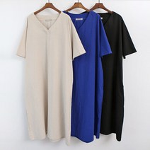 아이우먼 빅사이즈사랑해요 5116L104 심플 린넨 롱 원피스 GG