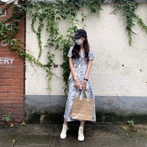 XINYIN 프렌치 빈티지 헵번풍 여름원피스 chic 소녀 꽃무늬원피스