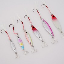 히트존 쇼어지깅 메탈지그 반짝이 7g 10g 15g 20g 30g (고등어 삼치 갈치 우럭 놀래미 광어 볼락 산천어 낚시), 메탈지그_반짝이_레드헤드화이트_10g