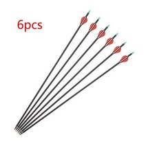 서바이벌 페인트볼 Toparchery혼합 탄소 화살 28 인치 스파인 500 2, 6pcs red