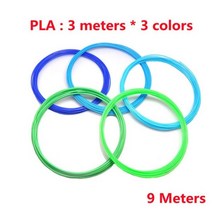 3d 프린터 PlA/ABS/PCL 무료 선물 필라멘트 플라스틱 3d 펜 액세서리 필라멘트 건조기 3d 벽지 Creality Pla 1kg 1.75mm, PLA 3meterX3colors