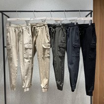 남자 무지 밴딩 카고 슬림 조거팬츠 5컬러