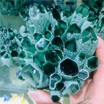 스톤 새로 발견된 녹색 수정 클러스터 광물 표본 치유 원석 크리스탈, 500-600g