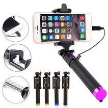 스틱PC selfie stick for iphone 13 12 11 pro max mini se xs xr x 8 7 plus palo selfie 사진 스틱 유선 핸디 65, 파란색