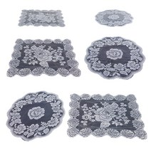 레이스깔개 레이스러너 식탁 테이블 콘솔 러너 장식장덮개, 2. (원형)