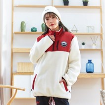 YOBEAT FLEECE ANORAK 아이보리 버건디 요비트 스노우보드 후리스 아노락 남녀공용 스노우보드복 스키복