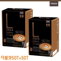다봄마켓 1+1구성!!우유거품이 살아있는 LOOKAS 9 Latta 더블샷라떼50개입 커피믹스, 1개, 14g