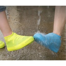 1+1개 장마철 신발 방수 커버 2컬러 블랙 블루 실리콘 덧신 비오는날 슈즈 덮개 장화, 블랙M, 블루M