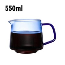 서버컴퓨터 데스크탑 노트북 내열성 유리 범위 커피 300ml 550ml 물병 드립 커피 포트 커피 주전자 브루어 바리 스타 1.13, 파란색
