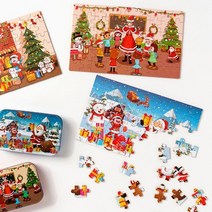 바보사랑 크리스마스 틴케이스 퍼즐 60pcs.민화샵, 상세설명 참조, 블루마을XLVBG0102