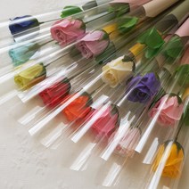 아트박스/더플라워마켓 13색상 비누장미 한송이 꽃다발, 연보라