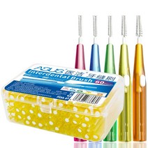 치면착색제 교정용왁스 치과용 고리 유아 아기치실 60 개갑 푸시-풀 치간 브러시 껌 치간 칫솔 교정 와이어 브러시 칫솔 구강 관리 이쑤시개, 0.6mm 레드