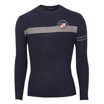 그렌에코 ges22101 남성 등판 배색 인타샤 자수 라운드 스웨터