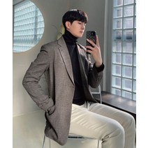 [겨울특가]남자 기본체크 오버핏블레이져