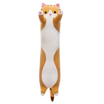 CHENYI 캐릭터 롱쿠션 바디필로우, 브라운 고양이