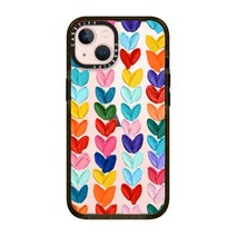 CASETiFY 아이폰 13용 임팩트 케이스 - 플라워 파워 레트로 - 클리어 블랙