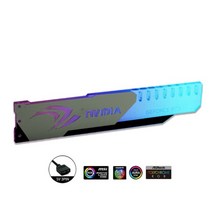 RGB 알루미늄 그래픽 카드 지원 ROG MSI AMD NVIDIA AORUS A-RGB 블랙 실버 용 GPU 홀더 브래킷 스탠드, NVIDIA 3PIN, 컨트롤러없이