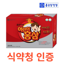종근당건강 어린이홍삼 식약처 식약청 인정 인증 해썹 haccp 국내산 6년근 면역력 증진 부원료 딸기 배 농축액 딸기 망고향 천연향료 클로렐라 추출물 아가베 선인장, 30포X15개