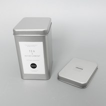 생활만 메탈 틴케이스 커피 티백 녹차 정리 보관 수납함, 1개, 심플블랙 영문라벨