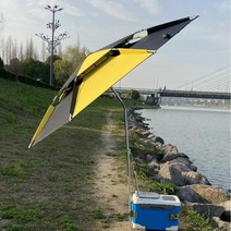 낚시 파라솔 우산 대형 각도 조절기 그늘막 자외선 차단 캠핑, 2m 더블 버클 플라워 비닐 블루