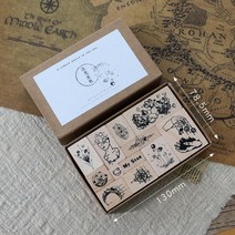 탬프 다꾸 도장 앤틱 빈티지 그림 도장 우드 유럽식 어린왕자 달, AE.유광성궤12매도장