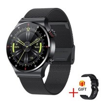 LIGE ECG + PPG 블루투스 통화 스마트 워치 남자 2022 스포츠 팔찌 NFC 방수 맞춤 시계 남성 SmartWatch, 블랙 메쉬, 블랙 메쉬