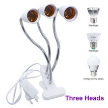 콩나물키우기 야채 오이 대파 숙주 키우기 모종판 미니온실 led Grow light e27 Grow tent full spectrum phytolamp for plants 묘목, 세 개의 머리, 300led, L