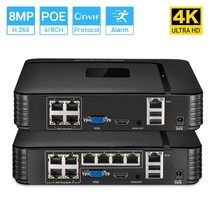 원격 액세스 얼굴 인식 POE 비디오 레코더 IP 보안 시스템 4k 8MP 울트라 HD NVR 4CH 8CH, 02 아무도_01 4CH_01 미국 플러그