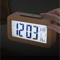 오토센서 디지털 우드 건전지 무선 LCD 야광 탁상시계건전지탁상시계 야광시계 인테리어탁상시계 디자인탁상시계 예쁜탁상시계 무소음탁상시계 디지털탁상시계, 리얼우드 LCD 탁상시계