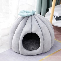 애완 동물 고양이 침대 겨울 슈퍼 부드러운 귀여운 호박 모양 실내 고양이 개집 매트리스, 밝은 회색, 45x45cm