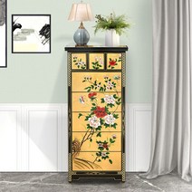 원목 엔틱 금박 나비장 서랍 장식장 콘솔, A 금박