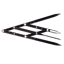 DAMMAIDDAO 눈썹 스텐실 포지셔닝 DIY 눈금자 캘리퍼스 셰이퍼 눈금자 영구 화장 비율 눈썹 측정 도구, 검은 색, 16x4cm, 스테인레스 스틸