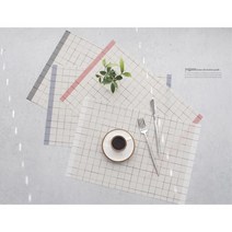 테이블웨어 식탁세팅 격자 식탁매트 홈파티 테이블셋팅 식탁데코 상차림 개인용 1인용 싱글 신혼집 원룸, 화이트