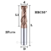 카바이드 반경 엔드 커터 밀 알루미늄 Cnc 밀링 금속 텅스텐 스틸 CNC 가공 엔드밀, d12x12Dx55x150L+2FHRC55