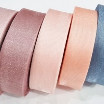 포장리본 오간디 샤르르2.5cm x 50yd, 2백아이보리