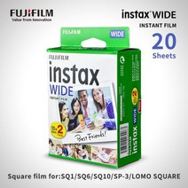 정품 20 매 40 Fujifilm Instax 와이드 인스턴트 화이트 지 후지 카메라 100 200 210 300 500AF Lomography photo, White 20 Sheets