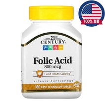 21세기센트리 엽산 Folate 폴레이트 800mcg 무글루텐 180작은캡슐, 800mcg 180작은캡슐